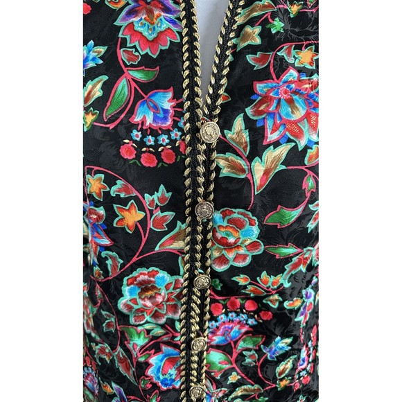 Maggy London Women's Silk Blazer Multi color Sz 12P Button Close Coat Jacket EUC - Picture 4 of 5